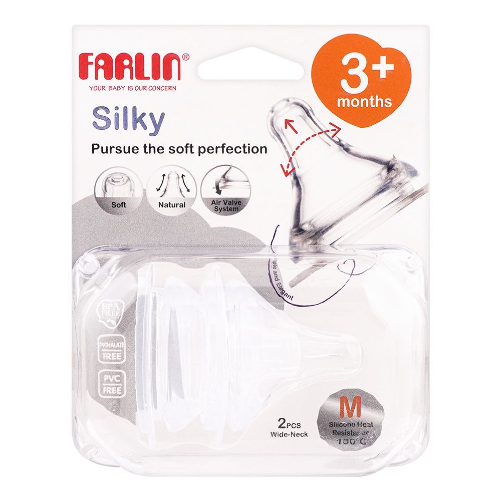 FARLIN SILKY NIPPLE 3M+ 2PCS AC-22004-M Default Title - MamasJan Grocery Nonfood