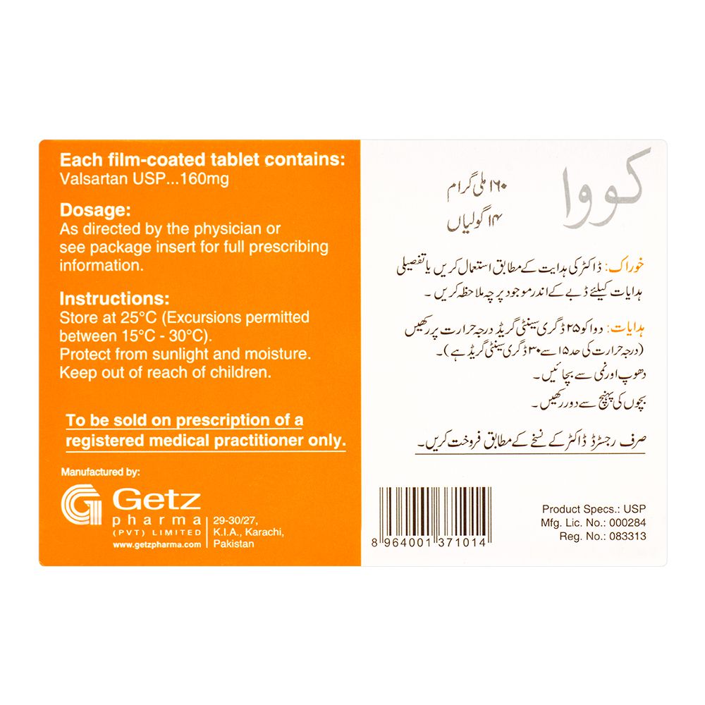 Getz Pharma Cova Tablet, 160mg, 14-Pack product image 3 - Mamasjan