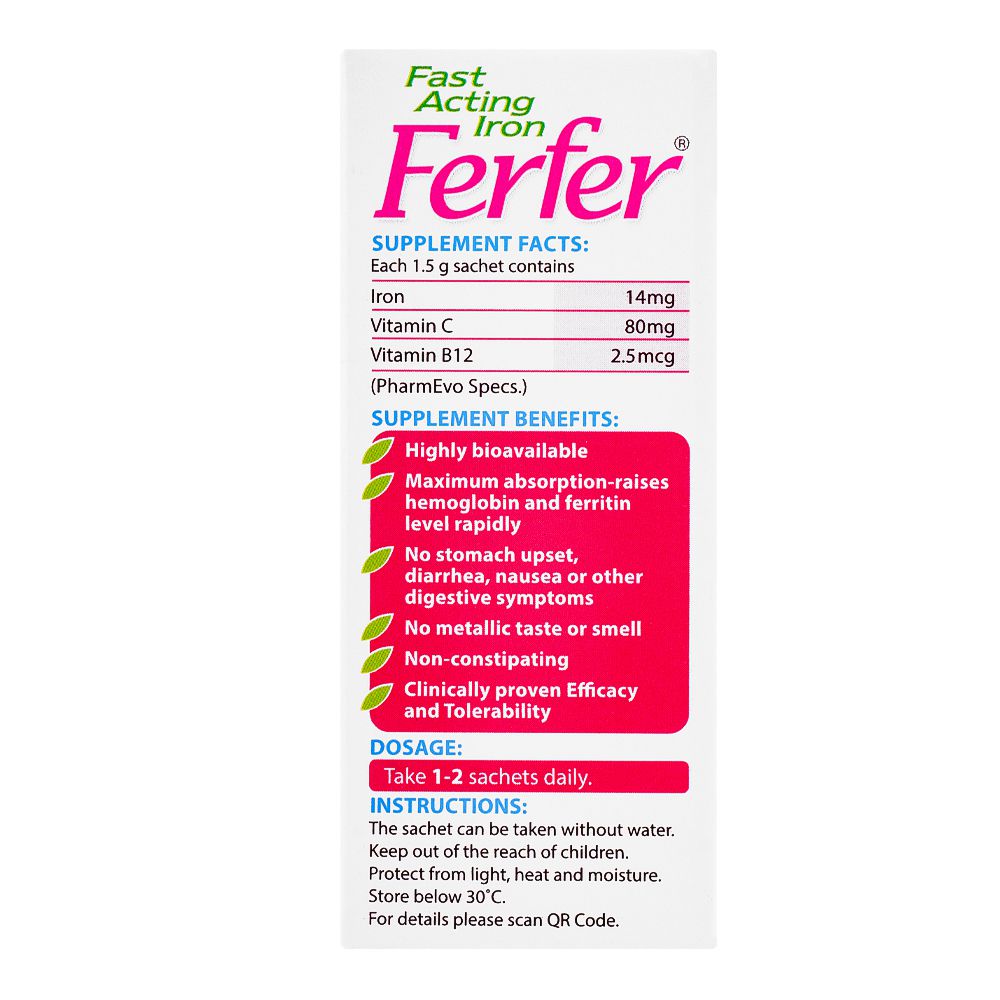 PharmEvo Ferfer Sachet, 30-Pack product image 2 - Mamasjan