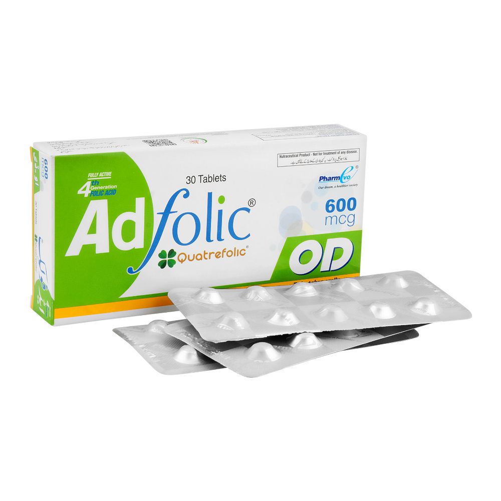 PharmEvo Ad Folic OD Tablet, 600mcg, 30-Pack product image - Mamasjan