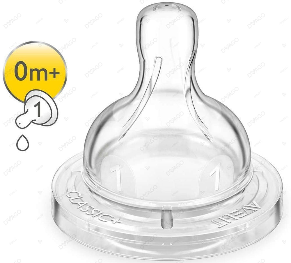 Silicone Teat 0M Plus Per 1H Pk2