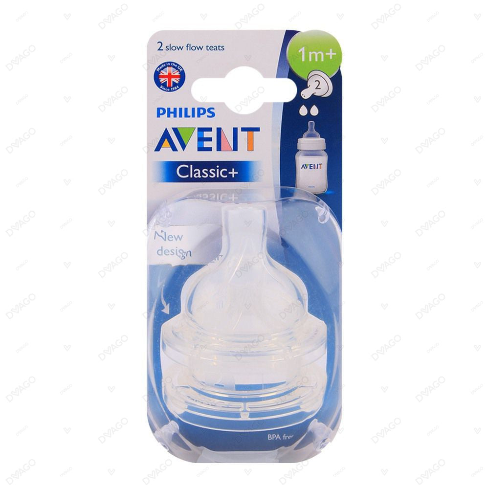 AVENT Natural II Teat Slow Flow 1M+2H PK2