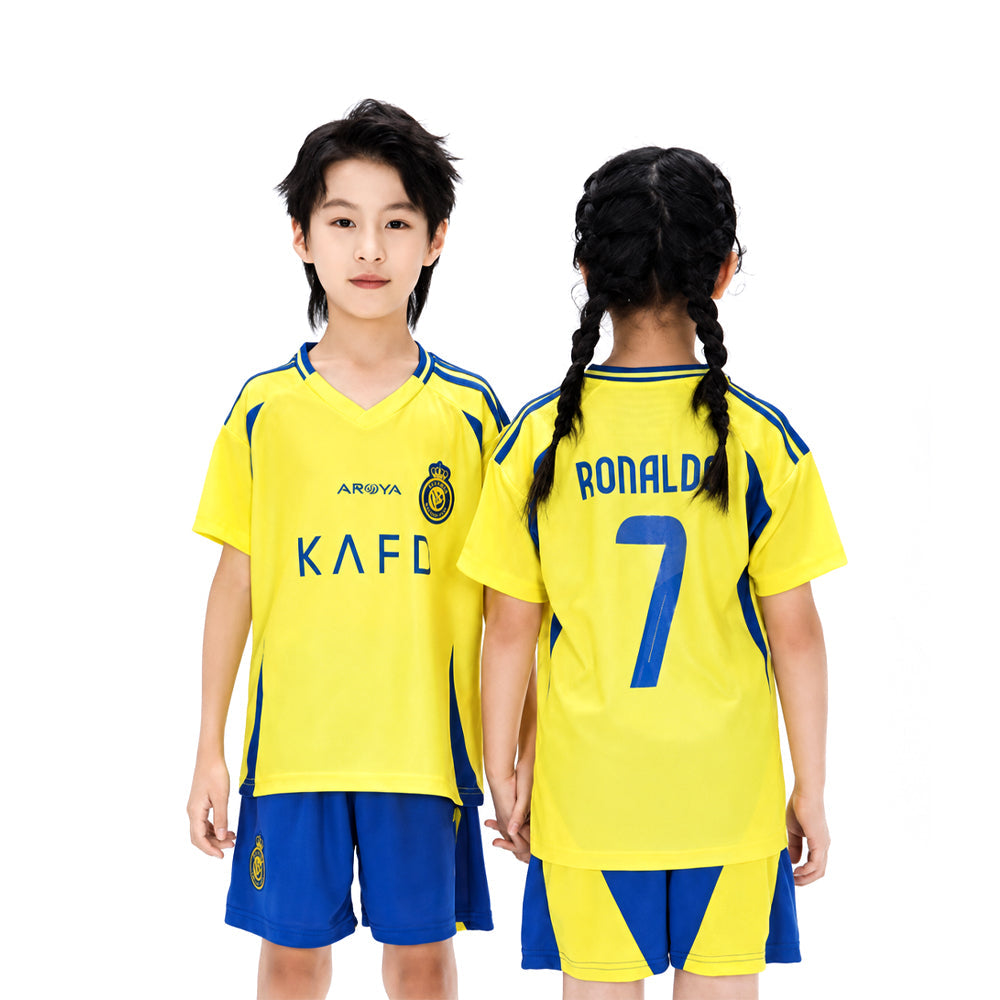 RONALDO 2PC FOOT-BALL JERSEY YLW/BLU IRS-26 2-3 YEAR 012 13-14 YEAR - MamasJan KidsWear