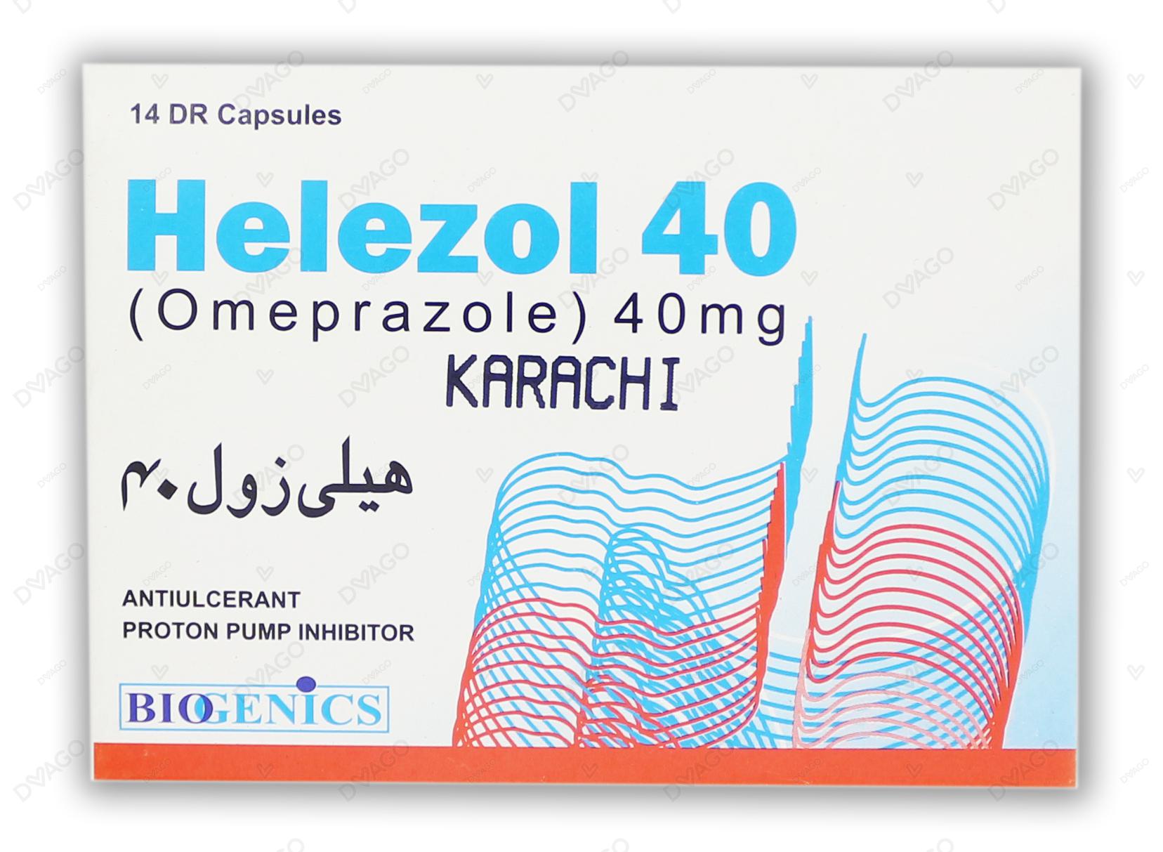 Helezol Capsules 40mg (1 Box = 2 Strips) (1 Strip = 7 Capsules)