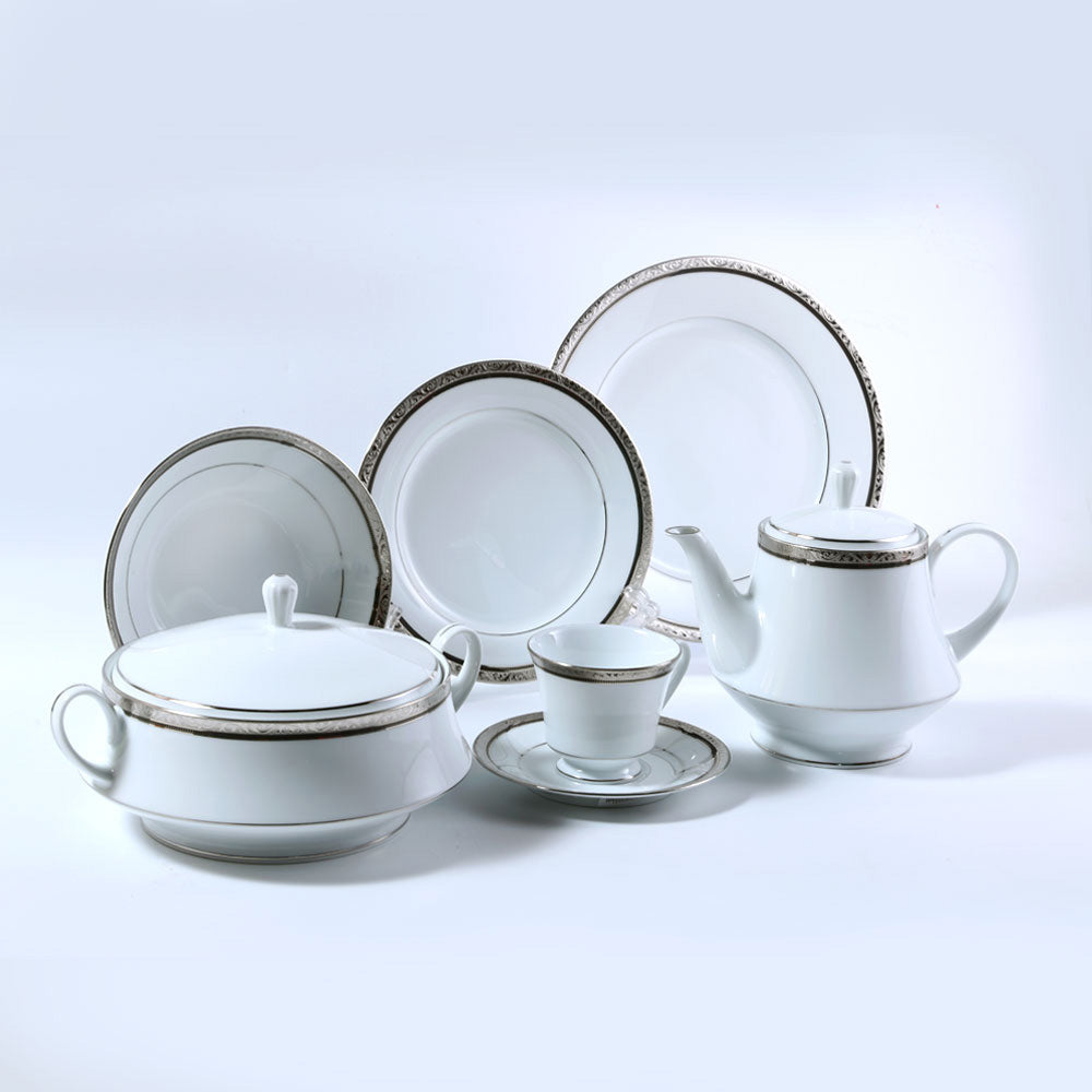 DINNER SET NORITAKE 98PC REGENT PLATINUM 4333 A+B Default Title - MamasJan Crockery