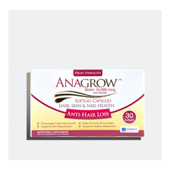Jen Pharm Anagrow Biotin 10000mcg With Keratin, Soft Gel Capsules, 30-Pack product image - Mamasjan