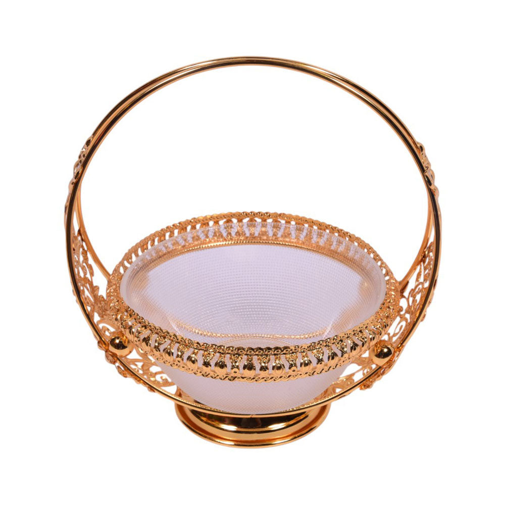 BOWL WITH HANDLE IR HY0111T Default Title - MamasJan Decoration