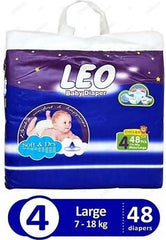 Leo Baby Diapers Jumbo Pack Large Size 4 48Pcs