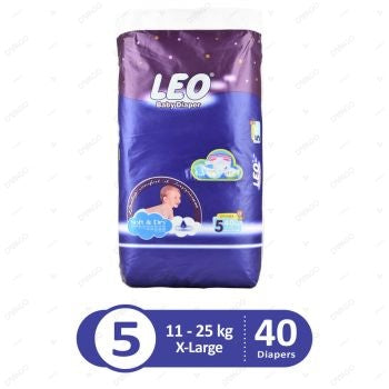 Leo Baby Diapers Jumbo Pack X-Large Size 5 40Pcs