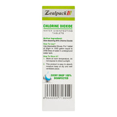 Zeal Pack Chlorine Dioxide Water Disinfecting Tablet, 20mg Each, 4-Pack product image 3 - Mamasjan
