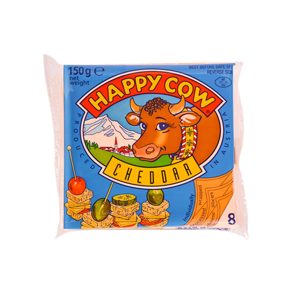 HAPPY COW CHEDDAR CHEESE SLICE YELLOW 150 GM Default Title - MamasJan Grocery
