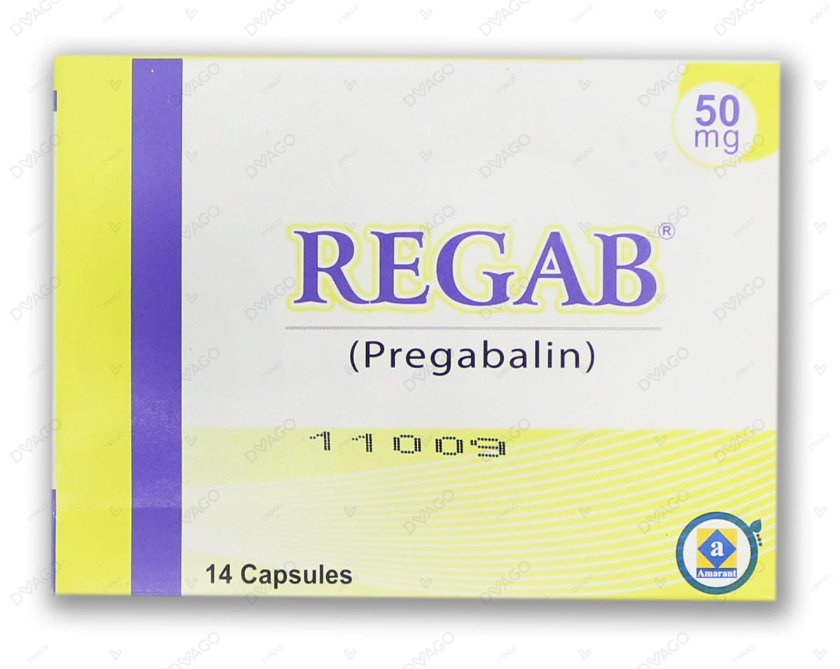 Regab Capsules 50mg (1 Box = 2 Strips) (1 Strip = 7 Capsules)