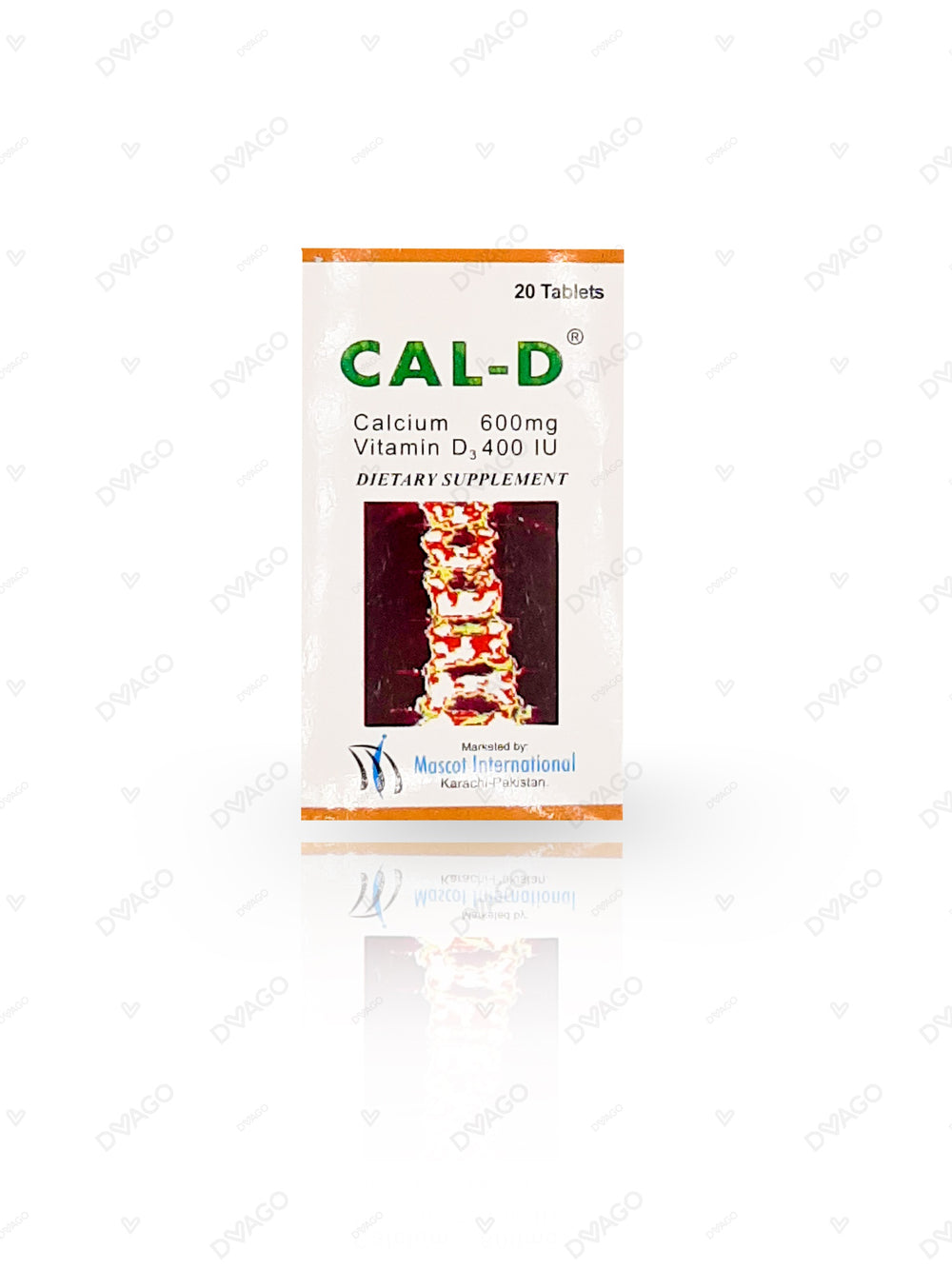 Cal-D Tablets 600mg/400Iu (1 Bottle = 20 Tablets)