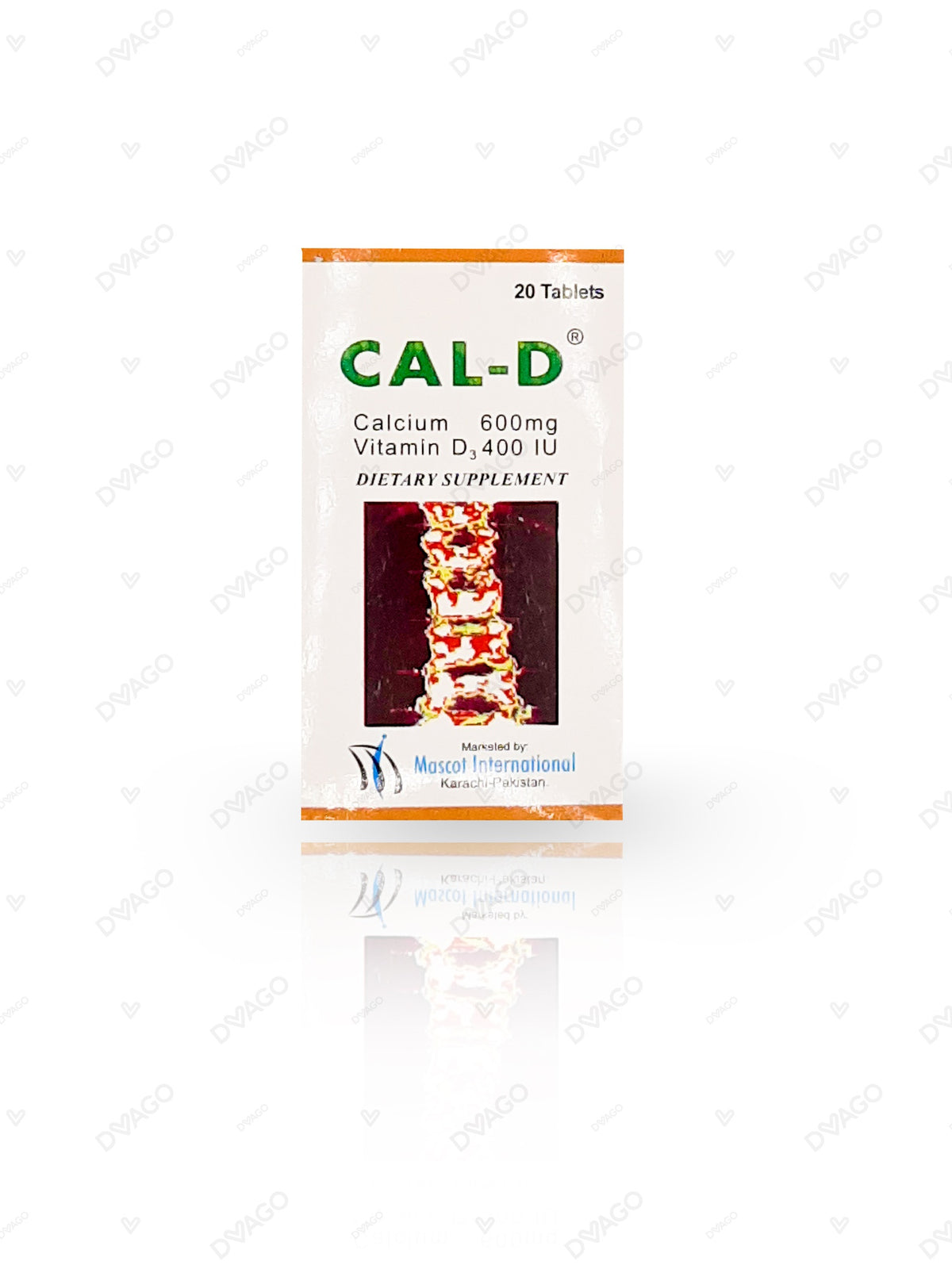Cal-D Tablets 600mg/400Iu (1 Bottle = 20 Tablets)