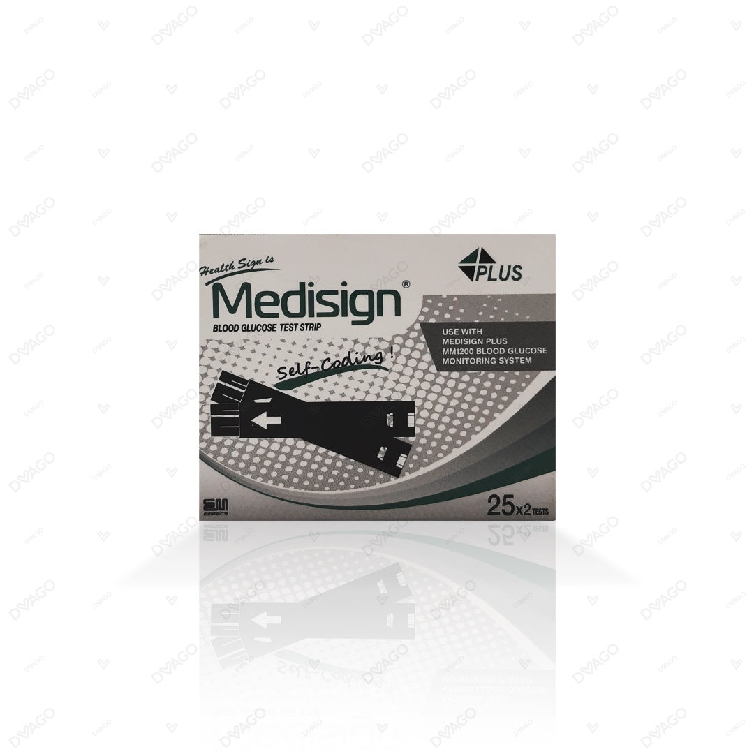 Medisign MS-2 Blood Glucose Test Strips (Box = 50 Strips)