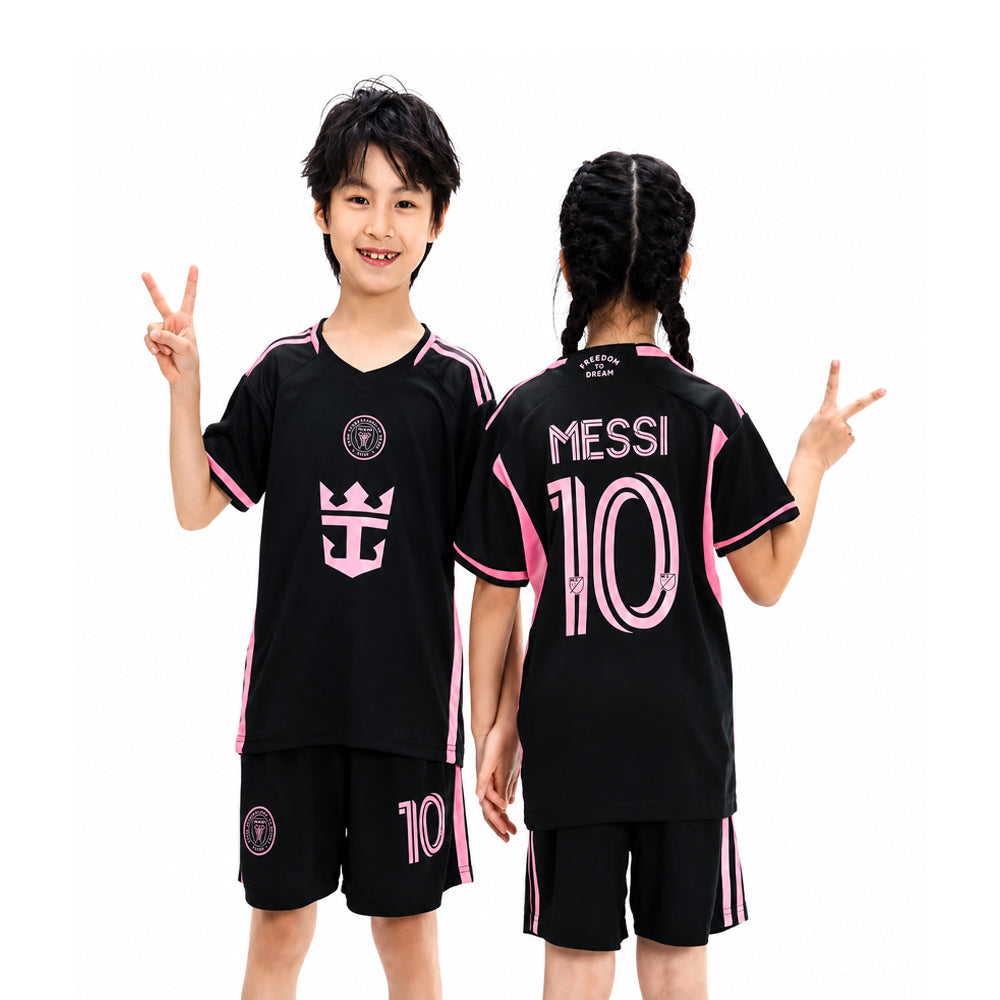 MESSI 2PC FOOT-BALL JERSEY BLK/PNK IRS-26 2-3 YEAR 013 13-14 YEAR - MamasJan KidsWear