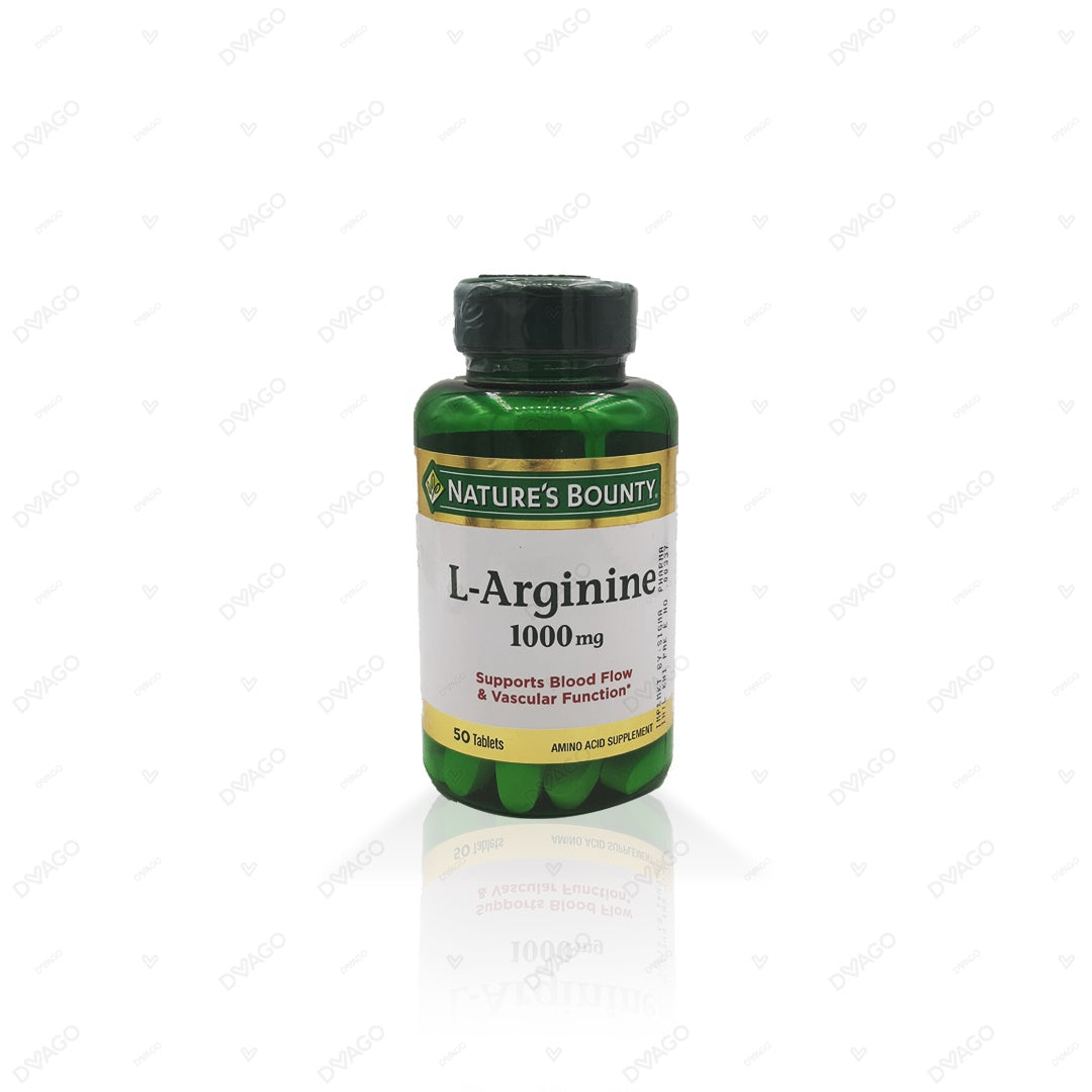 Natures Bounty L-Arginine Tablets 1000mg (1 Bottle = 50 Tablets)