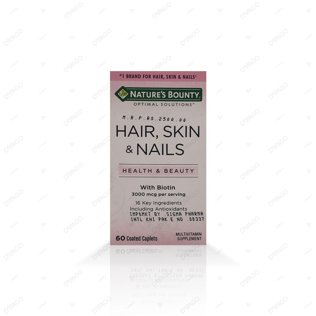 Natures Bounty Hair, Skin & Nails Softgels 3000mcg (1 Bottle = 60 Softgels)