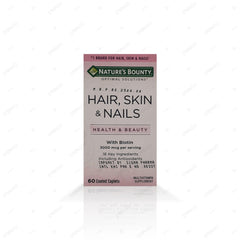 Natures Bounty Hair, Skin & Nails Softgels 3000mcg (1 Bottle = 60 Softgels)