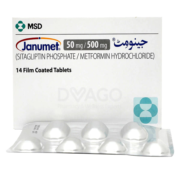 Janumet Tablets 50mg/1000mg (1 Strip = 7 Tablets)