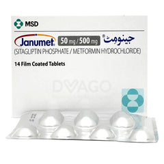 Janumet Tablets 50mg/1000mg (1 Strip = 7 Tablets)