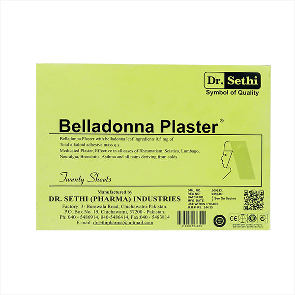 Belladona Plaster (Box = 20 Strips)