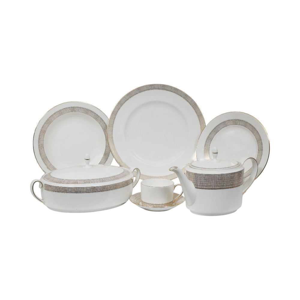 DINNER SET WEDGWOOD 95PC GILDED WEAVE Default Title - MamasJan Crockery