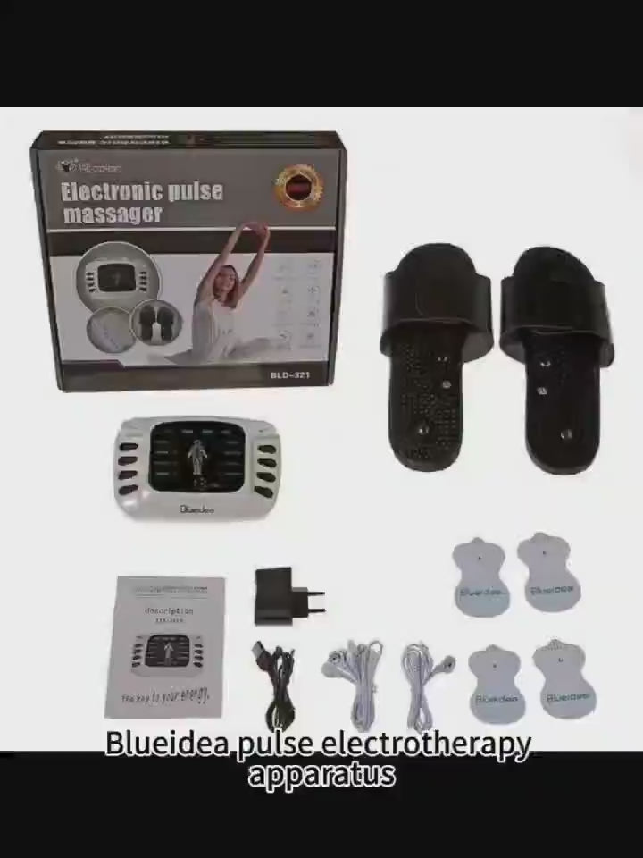 Blueidea Electronic Pulse Massager Electrotherapy Apparatus With Acupressure Slippers Electrode Pads - The Healthcare Shop Pakistan