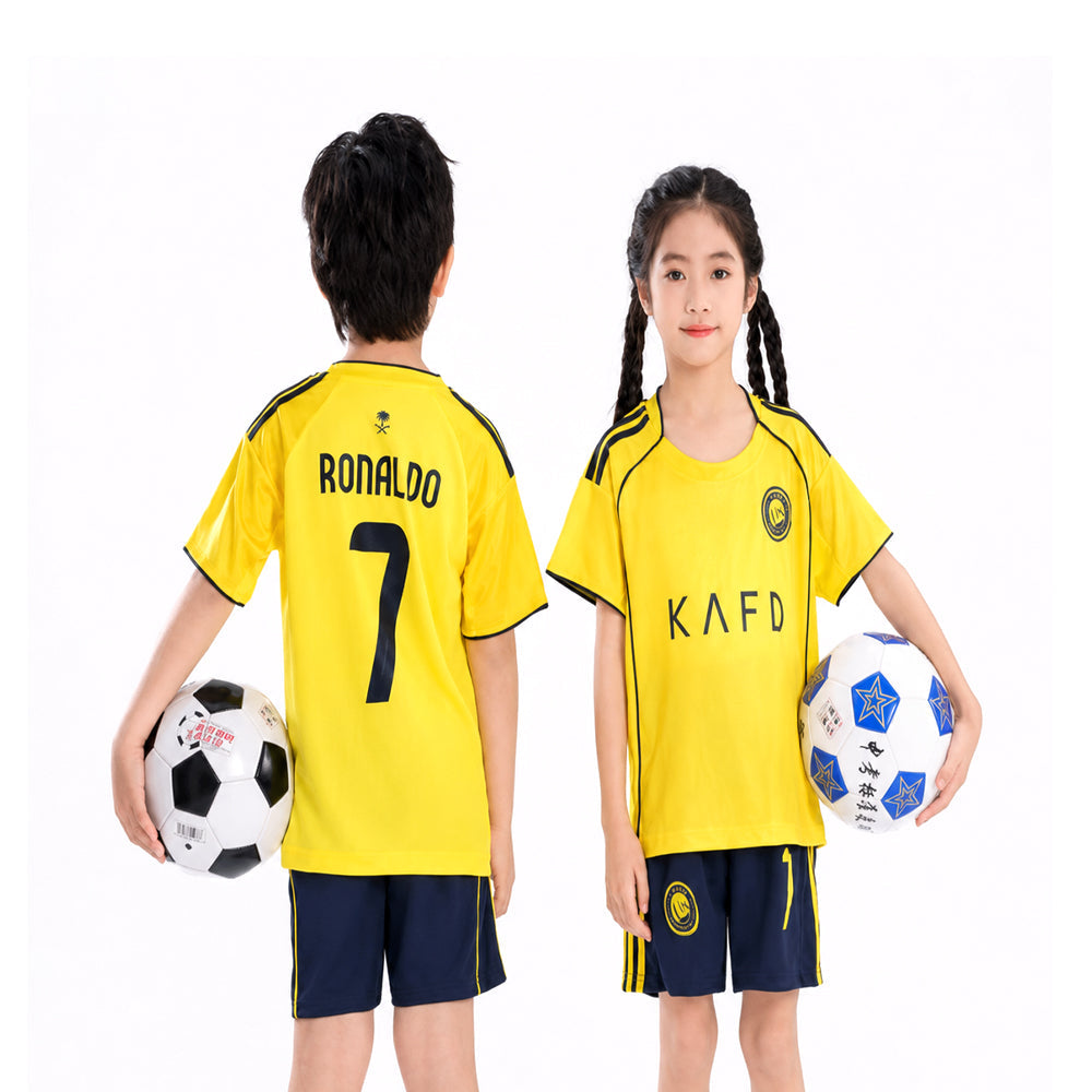 RONALDO 2PC FOOT-BALL JERSEY YLW/BLK IRS-26 2-3 YEAR 015 13-14 YEAR - MamasJan KidsWear