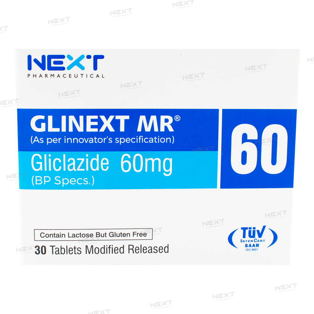 Glinext MR Tablets 60mg (1 Strip = 15 Tablets)
