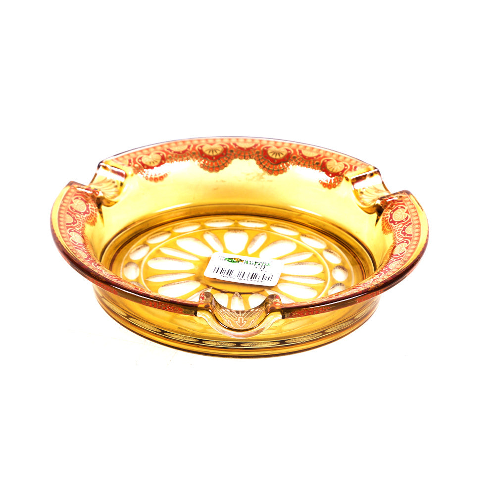 Ashtray Crystal Brass 1116 A3333-215-A01 Basic Default Title - MamasJan Décor