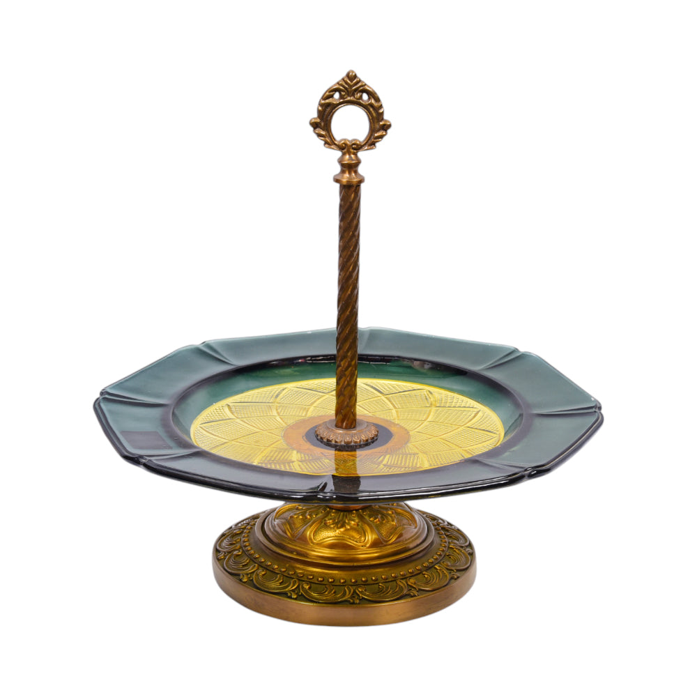 DISH CRYSTAL BRASS XT320 BASIC Default Title - MamasJan Decoration