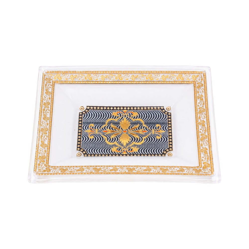 SOAP DISH CRYSTAL BRASS 1152 B2327B-B02 BASIC Default Title - MamasJan Decoration