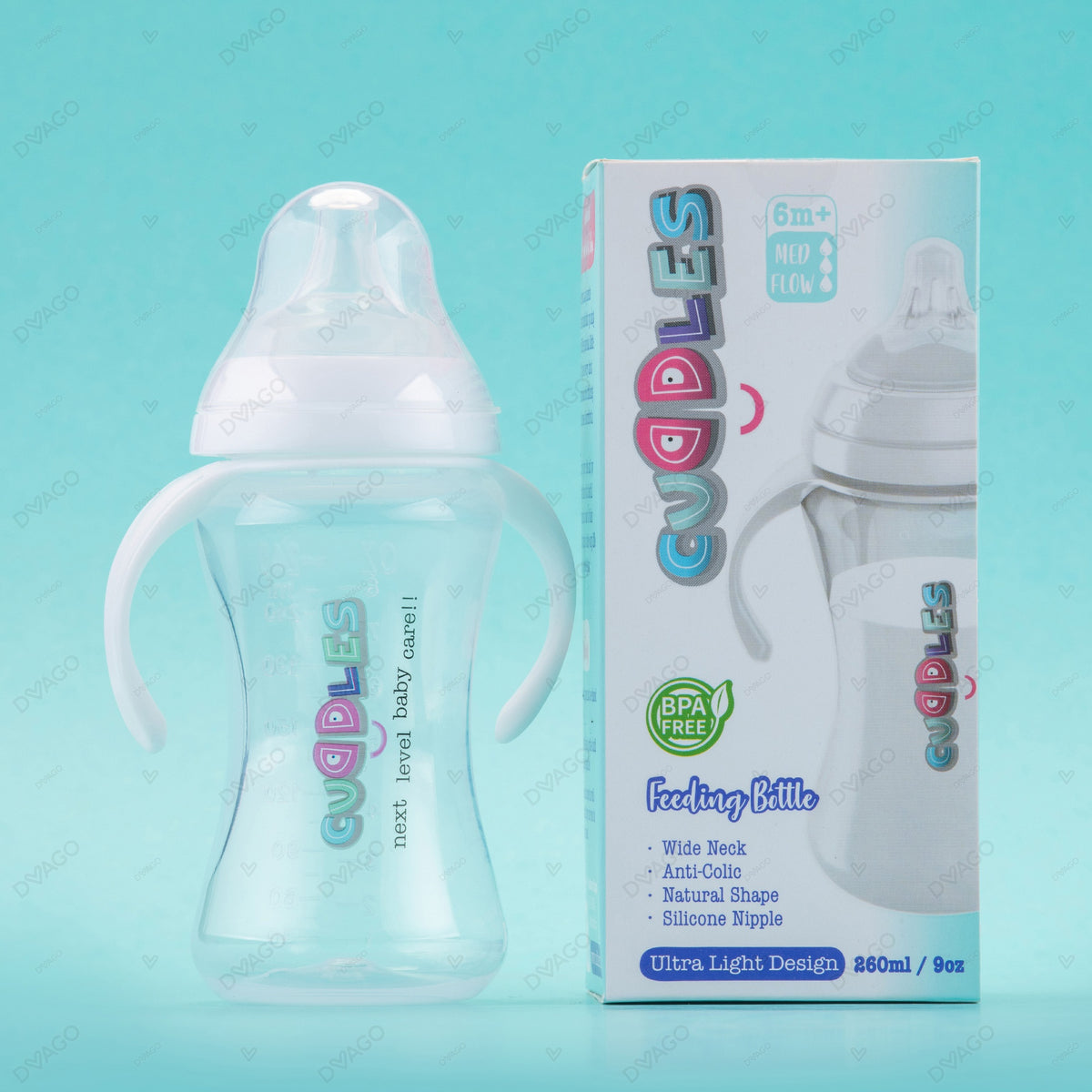 Cuddles Wide Neck Anti-Colic Feeding Bottle 6m+ 260ml
