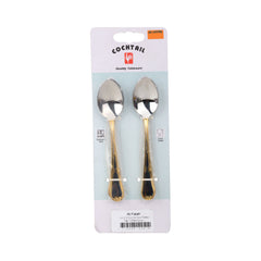 TEA/COFFEE SPOON SET COCKTAIL HALF GOLD 6PC ART 212 PC Default Title - MamasJan Crockery