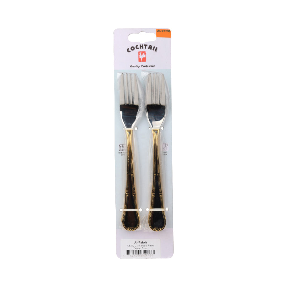 DESSERT FORK COCKTAIL OUTLINE GOLD 6PC ART 212 PC Default Title - MamasJan Crockery