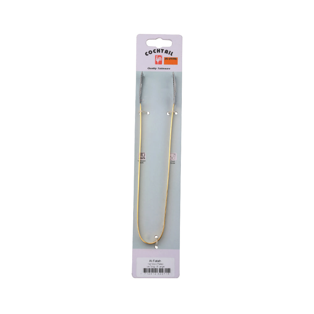 ICE TONG COCKTAIL HALF GOLD 9 INCH LARGE PC Default Title - MamasJan Crockery