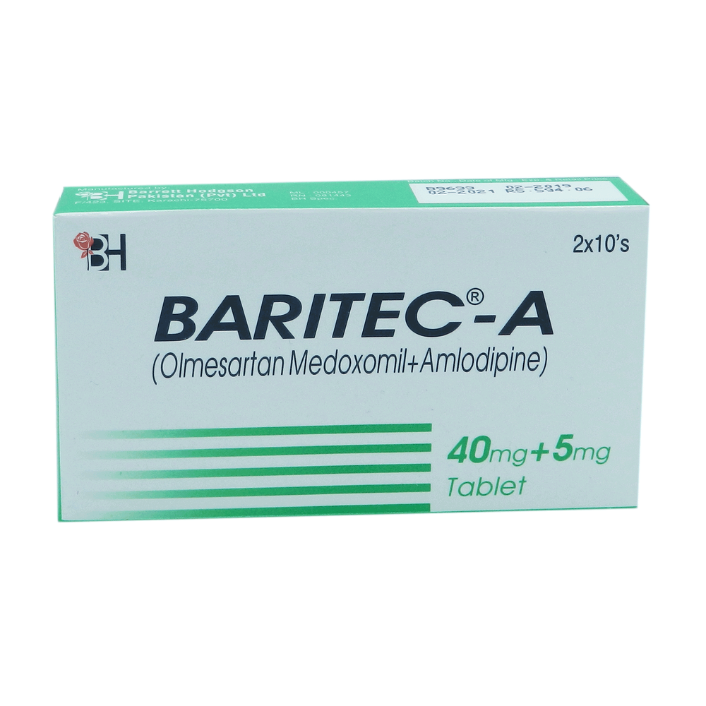 Baritec-A Tablets 5mg/40mg (1 Box = 2 Strips) (1 Strip = 10 Tablets)
