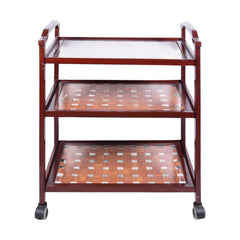 TEA TROLLEY NET 3 SHELF L-BROWN Default Title - MamasJan Household