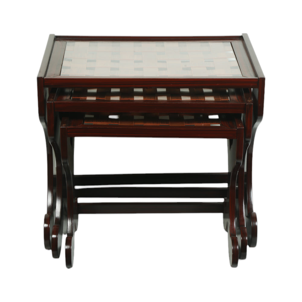 TABLE SET 3PC NET L-BROWN Default Title - MamasJan Household