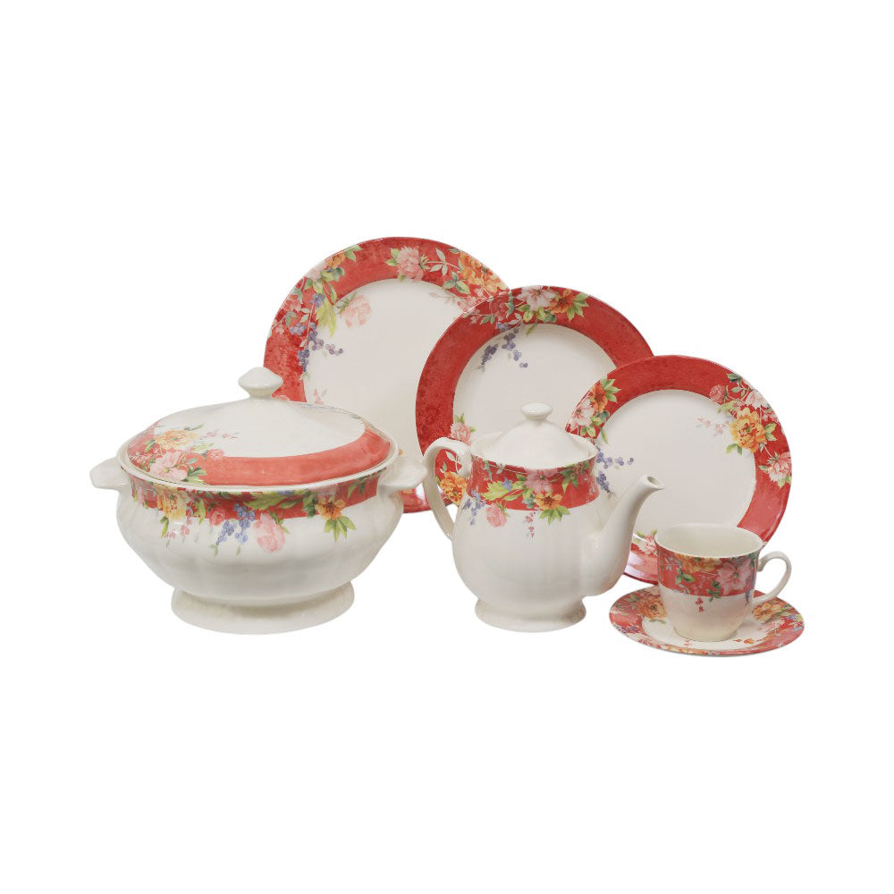 DINNER SET 85PC CLAYTON CRIMSON 413FS BASIC Default Title - MamasJan Crockery