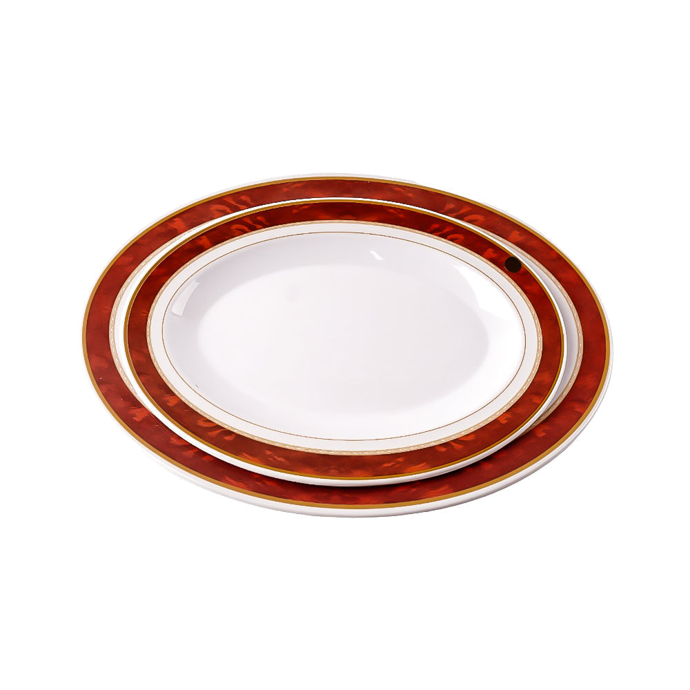DISH OVAL RED LARGE BASIC Default Title - MamasJan Crockery