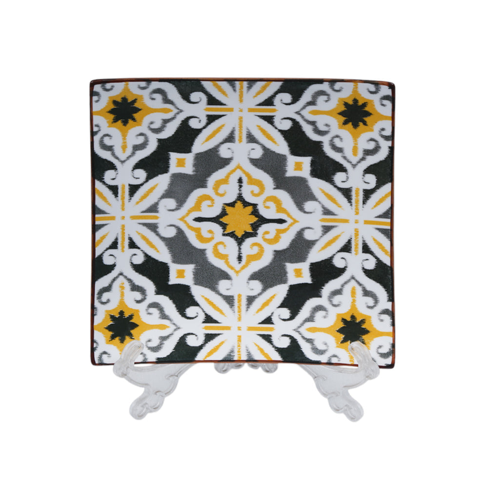 PLATE QUARTER SQUARE ROYAL BISTRO J7095G-Y142372 Default Title - MamasJan Crockery