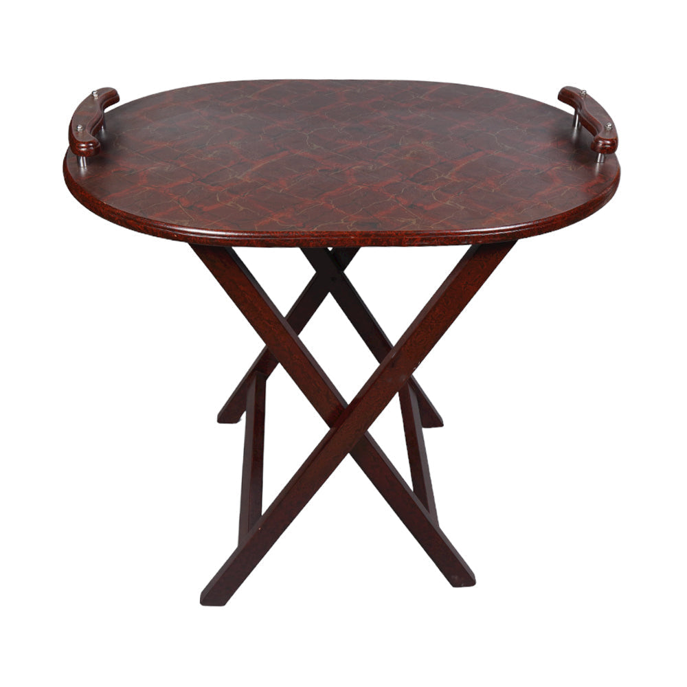 Tea Table Folding Oval Plain D-Brown Default Title - MamasJan Household