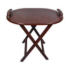 Tea Table Folding Oval Plain D-Brown Default Title - MamasJan Household