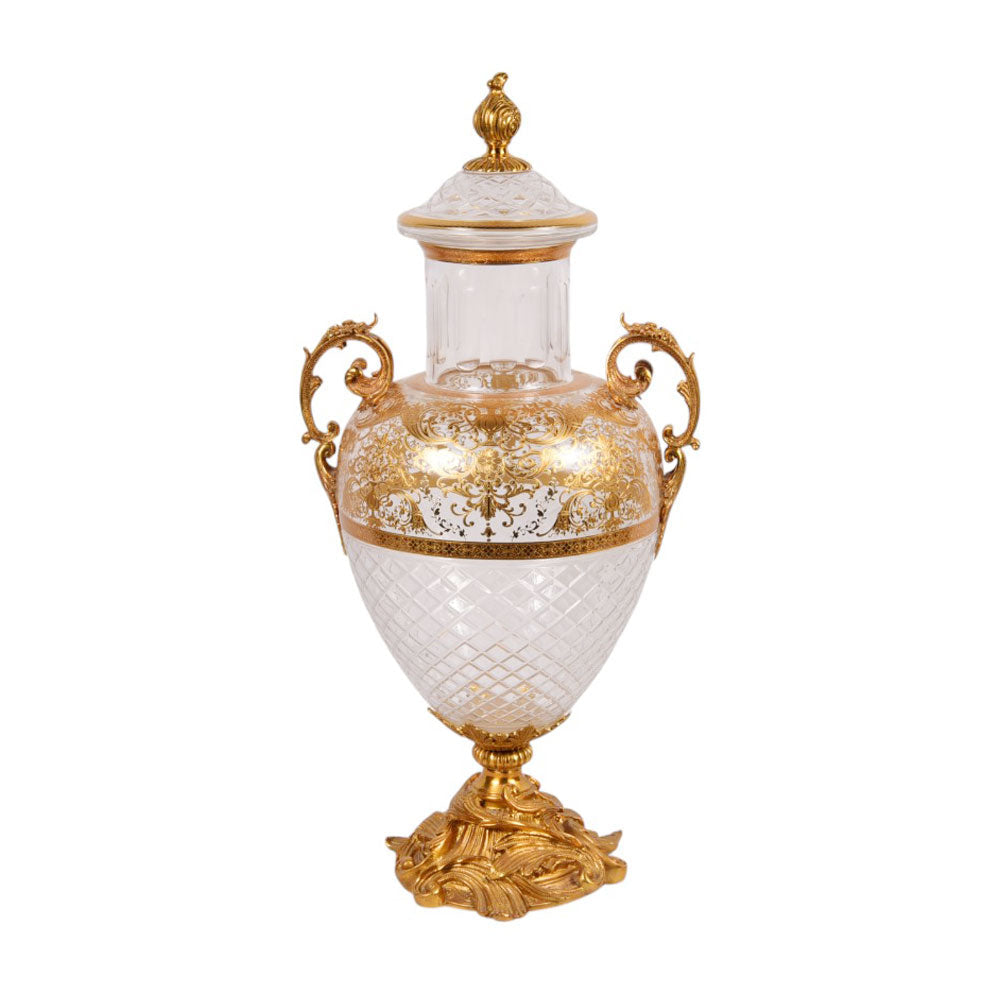 BOWL CANDY CRYSTAL BRASS E7-J2088-4 J322-20 BASIC Default Title - MamasJan Decoration