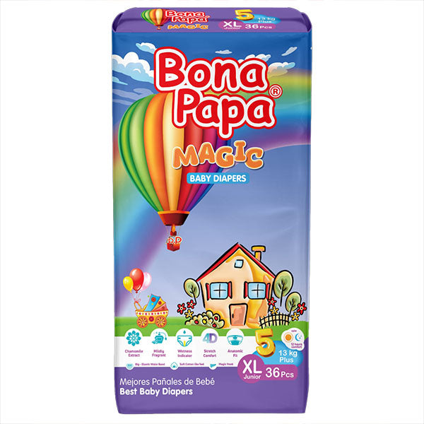 Bona Papa Magic Baby Diapers Extra Large size 5 36Pcs