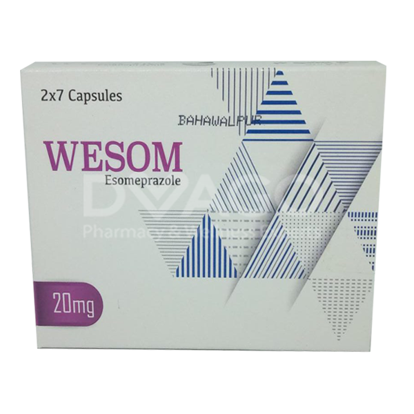 Wesom Capsules 20mg (1 Box = 3 Strips) (1 Strip = 10 Capsules)