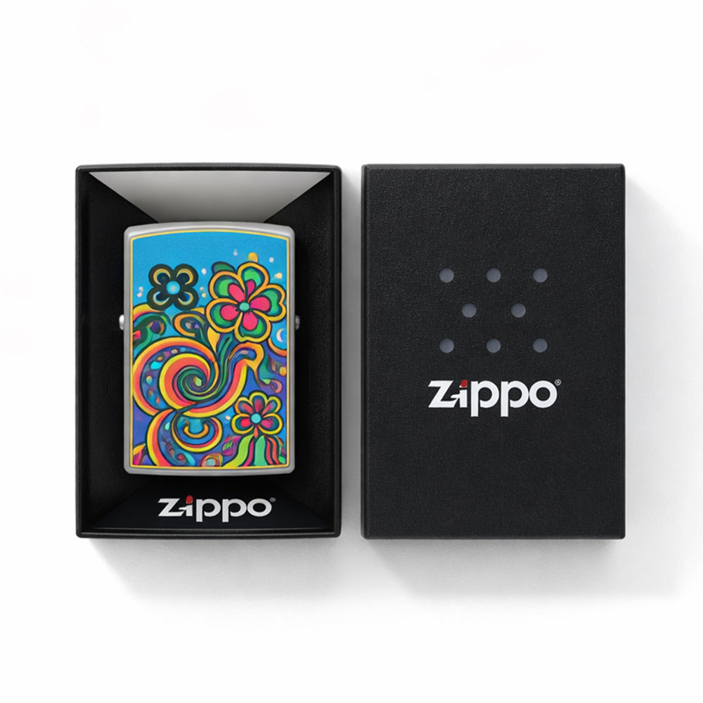 ZIPPO LIGHTER 48579 FLOWER POWER DESIGN Default Title - MamasJan Tobacco Shop