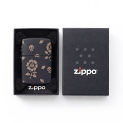 ZIPPO LIGHTER 48931 FLOWER SKULLS DESIGN Default Title - MamasJan Tobacco Shop
